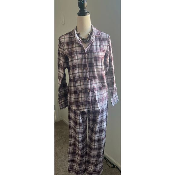 UGG Raven Plaid Flannel Long Sleeve Button Down Top with Long Pants Pajama Set S - Picture 3 of 14